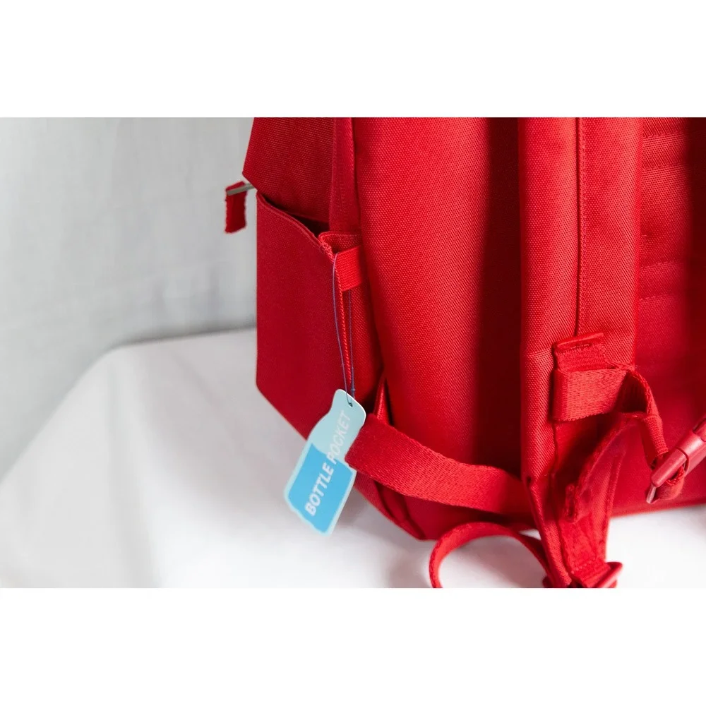 Polo Ralph Lauren Red Canvas Backpack Blue Pony Logo School Bag 9AR151-R2Z NWT